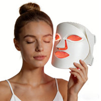 Masque facial LED 96 LED haute puissance 7 couleurs Portable en silicone Thérapie par lumière bleue infrarouge rouge pour les soins de la peau