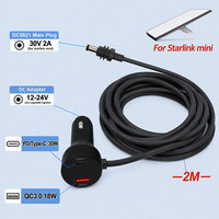 Cable de Alimentación CC para Starlink Mini, 12V 24V, Encendedor de Cigarrillos para Auto con Pantalla LED, Conector Macho de 3M 5521 para Starlink Mini