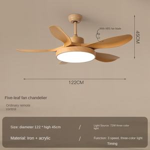 Dingdian Modern LED <b>Ceiling</b> Fan <b>Light</b> for Living Room Bedroom Office Summer E27 Cold White PC 80 <b>Remote</b> <b>Control</b> 3 Gear - Product Image 5