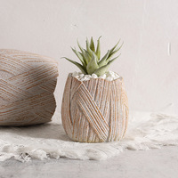 Petit pot de fleurs d'intérieur en ciment, style nordique, inspiré d'Instagram, minimaliste, vintage, rouge brique, design pétale, respirant