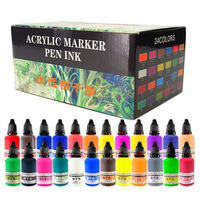 Peinture acrylique professionnelle Paul Cézanne pour technique de coulée, 24 couleurs 30ml, kit d'art fluide DIY pour étudiants, enfants, toile, verre