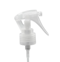Nouveau design, vente en gros, pompe à brume fine 24/410 en plastique transparent avec interrupteur gauche-droite et verrouillage, mini pulvérisateur à gâchette pour bouteilles de nettoyage