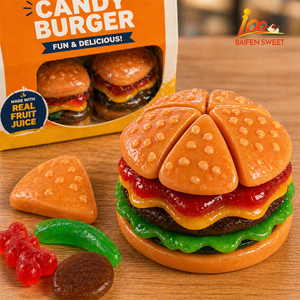 Fábrica personalizada Super Cute Jumbo Gummy Hamburger Gummy Candy Hamburguesa única y comestible + Papas fritas + Hot Dog + Donut Sweets - Product Image 3