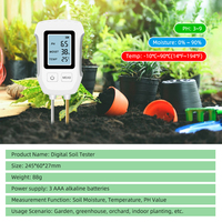 Nouveau détecteur de sol numérique 3 en 1 verger jardin Pot plantation sol humidité température sol PH test mètre