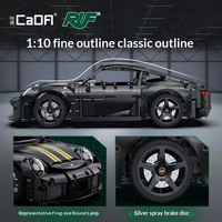 CaDA 63006 RUF GT 1:10 Blocs de construction 1655 pièces Modèle de voiture mécanique Prêt pour la mise à niveau RC Logo personnalisé Vente en gros