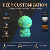 Funda Protectora de Cerámica para Encendedor con Diseño Creativo de Alien, Accesorios para Fumar de Porcelana, Funda de Encendedor Novedosa OEM para Hombres Fumadores