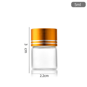 22Mm Vàng Nhôm Vít Nắp Borosilicate Kín Chai Thủy Tinh <span class=keywords><strong>Jar</strong></span> Trà Mứt Ngọt Lưu Trữ Ống Thử Nghiệm Chai Gia Vị - Product Image 6