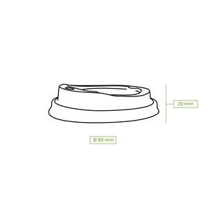 Couvre-gobelets CPLA de 80 mm de diamètre, couleur noire, jetables, écologiques, avec trou pour boire, compostables - Product Image 5