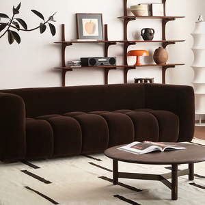 Style rétro français <span class=keywords><strong>chocolat</strong></span> guimauve tissu Simple petit appartement salon bouffée <span class=keywords><strong>canapé</strong></span> droit - Product Image 6