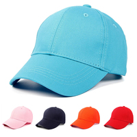 Casquette Snapback en coton bleu mignon Logo personnalisé casquettes de baseball à visière 6 panneaux pour bébés et enfants