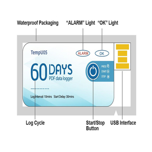 Dùng một lần USB nhiệt độ dữ liệu logger PDF CSV định dạng sử dụng duy nhất dữ liệu logger cho chuỗi lạnh nhiệt độ y tế màn hình - Product Image 2
