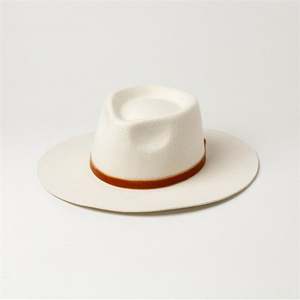 Chapeau Fedora Unisexe en Laine X1260 avec Décoration en Velours et Tissu Laineux Délicat – Chapeau Jazz Décontracté en Feutre Tendance - Product Image 3