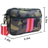 Damen Sommerkleid-Stil Umhängetasche aus Neopren Wasserdichte Camouflage-Drucktasche mit Reißverschluss für Schultergebrauch