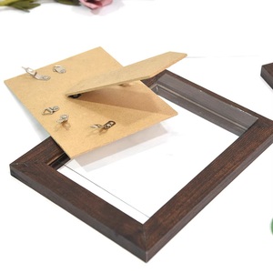 Tùy chỉnh kích thước rắn gỗ gụ phong cách gỗ gụ màu nâu hình ảnh khung ảnh xoay khóa Gallery tường trang trí khung gỗ - Product Image 3