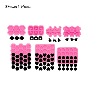 DY1317 Mini Heart/Circle/Hexagon/Butterfly/Shell/Turtle/Coffee cup/Medicine/Dinosaur Cabinet Studs Earrings Silicone Resin Mold