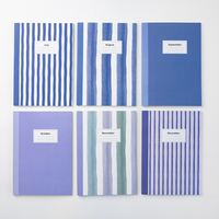 Ensemble de carnets de planification A5 personnalisés de 12 mois avec boîte, multiples motifs rayés pastel doux, idéal pour les notes, la planification, le journal quotidien