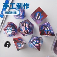 Desjoy Lot de 7 dés polyédriques pour DND, Table Tour, Dungeons and Dragons, COC, Running Group, TRPG, Kulu Can Turn Method, Fantasy