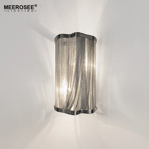 MEEROSEE <span class=keywords><strong>Atlantis</strong></span> Kettenleuchte für Wandlampe Aluminium-Kette Wandhalterung Licht Silberne Wandbeschläge Beleuchtung Ganglampe MD2616 - Product Image 5