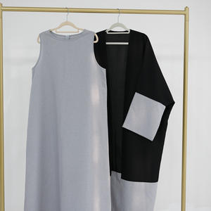 Yibaoli Fabricant Abaya Femmes Robe <span class=keywords><strong>Musulmane</strong></span> Deux Pièces Turc 2 Pièces Abaya Ensemble Sans Hijab - Product Image 5