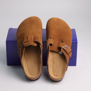 Prix d'usine Sabots mocassins en daim Boken avec semelle <span class=keywords><strong>orthopédique</strong></span> en liège, mules, chaussures de jardin, vente en gros, logo personnalisé, en vrac 2026 - Product Image 1