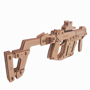 Juguetes Novedosos 2025 3D <span class=keywords><strong>Puzzle</strong></span> kit <span class=keywords><strong>Bug</strong></span> una pistola a mosca di sale in legno assemblare completamente Auto banda di gomma mitragliatrice - Product Image 3