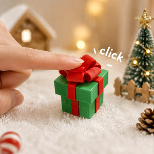 3D printed stress-relief toy, push-button Christmas tree, Christmas gift <b>box</b>, fingertip stress-relief toy - Product Image 2