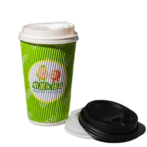 Toptan kağıt bardaklar kahve pembe-Kaliteli çift duvar kağıdı bardak tek kullanımlık kahve ve süt çay paket servisi olan restoran kağıt bardak