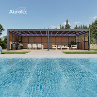 AlunoTec Pergo-Eco DIY Wasserdichte Bioklimatische Markisenüberdachung mit Lamellendach, Aluminium-Pergola für den Außenbereich