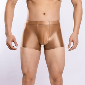 Популярные Мужские гладкие тонкие плоские Угловые Трусы высокие эластичные спортивные шорты Мужская эротическая одежда - Product Image 5