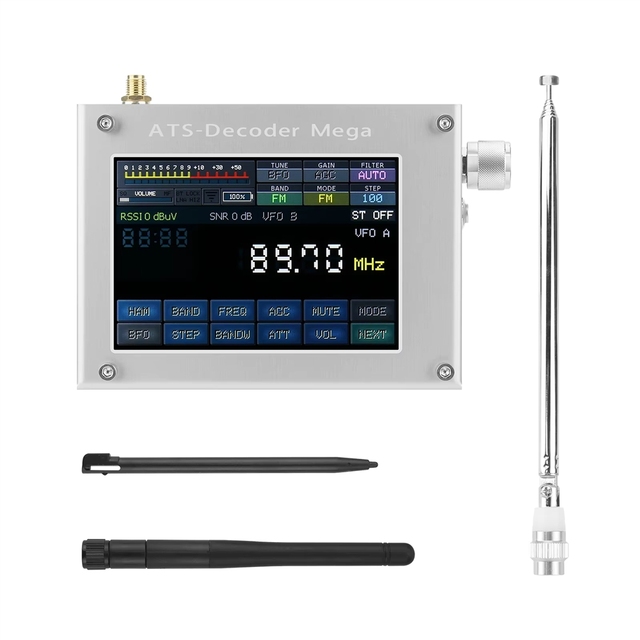 GGDX HAMGEEK ATS-Decoder Mega SDR Radio AM FM SYNC SSB CW DIGI Receiver Upgraded Version of ATS25 Max-Decoder W/ 4" Color