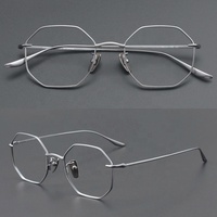 Lunettes Maufactre Titane Designer Optique Anti Lumière Bleue Lunettes Monture Lunettes Polygone Lunettes pour Femmes