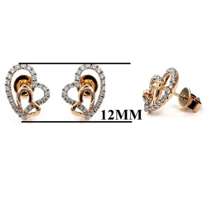 Quick Delivery Jewelry Special Design High Quality Rose Gold Natural Diamond Heart Shape Grace Clip on Studs Earrings for Women - Product Image 2