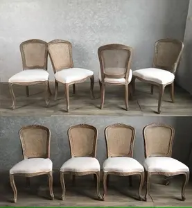 Wholesale Wooden Vintage Louis Chair French Style Upholstered Light Luxury Louis Dining Chair For Events Restaurant Hotel Sillas