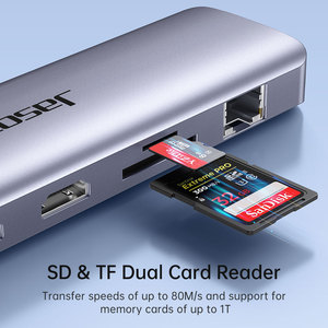 Jasoz Chất lượng cao tùy chỉnh Type-C <span class=keywords><strong>HUB</strong></span> 1 USB3.0 * 3 + <span class=keywords><strong>Gigabit</strong></span> <span class=keywords><strong>RJ45</strong></span> điện hỗ trợ MacBook Multiport Docking Station trong kho - Product Image 5