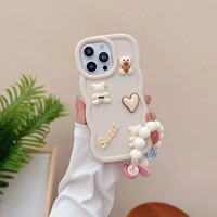 Mignon belle coque de téléphone arrière pour Samsung A03S A02S M02S A04 A55 A35 femmes appropriées fille avec bracelet
