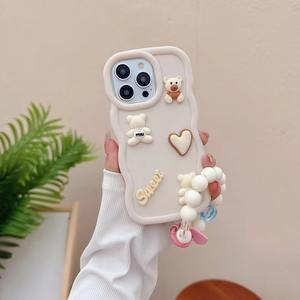 Carino bella cassa del telefono posteriore per <span class=keywords><strong>Samsung</strong></span> A03S <span class=keywords><strong>A02S</strong></span> M02S A04 A55 A35 adatto donna ragazza con braccialetto - Product Image 2