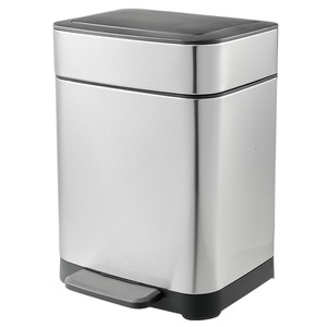 ถังขยะสี่เหลี่ยมสแตนเลส 6 ลิตร แบบเหยียบ สำหรับใช้ในครัว ห้องน้ำ - Product Image 4