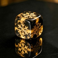 Dés à six faces à paillettes en résine gravée, esthétique sombre, pour jeux de société
