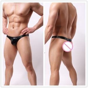 Perizoma Sexy da Uomo in Pelle Verniciata Lucida, Taglie <span class=keywords><strong>M</strong></span> L XL, Slip a Vita Bassa, G-String Bikini T-Back - Product Image 2