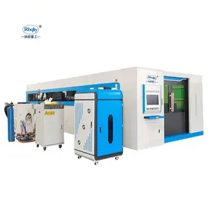 Production cover type exchange table 6kw cnc fiber laser cutting machine for sheet metal