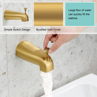 Système de douche thermostatique de luxe en laiton poli doré avec bec de baignoire, vanne NPT 1/2, pour projets hôteliers