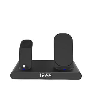 Chargeur sans fil 3in1 15W Fast Charging <span class=keywords><strong>Dock</strong></span> Desktop LED Digital Alarm Clock pour <span class=keywords><strong>Iphone</strong></span> Wireless Charging Stand 2025 Hot Product - Product Image 2