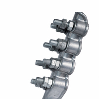 Abrazadera de tensión eléctrica de alta resistencia Vina, cuerpo de aleación de aluminio de 4 pernos con material de acero para soporte de conductor de línea eléctrica