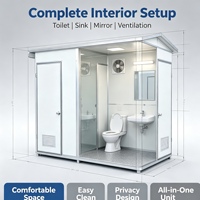 Cocohut - Toilettes de chantier temporaires pour ouvriers, installation facile, résistantes aux intempéries, en acier modulaire portable avec douche