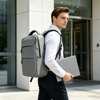 Sac à dos pour ordinateur portable durable avec logo personnalisé, sac à dos d'affaires pour hommes, voyage, école, université