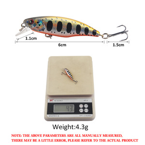 Señuelo Minnow XY-298 de 6cm y 4.3g, Señuelo Artificial de Hundimiento con Sonajero para Pesca de Lubina, Señuelo de Fondo con Simulación de Profundidad Completa - Product Image 3
