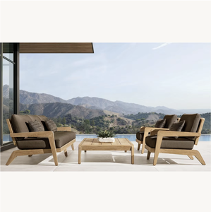 Sassanid Outdoor Contemporary Classic Patio Juegos de jardín Hotel de lujo Muebles de exterior Avila Teak Collection Outdoor Living Set - Product Image 1