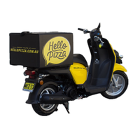 Boîte de rangement noire en plastique ondulé pour moto et scooter, idéale pour la livraison de nourriture