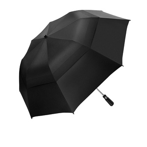 Ovida thiết kế cổ điển Air-Vented siêu Windproof gấp Golf <span class=keywords><strong>Umbrella</strong></span> 2-folds Logo pongee 190t Chất liệu kim loại EVA người lớn cắm trại - Product Image 1