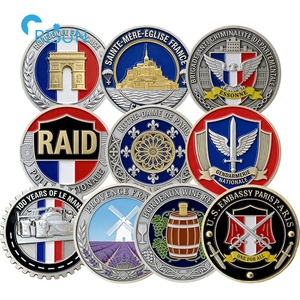 Pièces commémoratives personnalisées en 3D du drapeau français <span class=keywords><strong>de</strong></span> Paris, France, souvenirs des forces armées, vétérans, pièces <span class=keywords><strong>de</strong></span> défi françaises personnalisées - Product Image 1